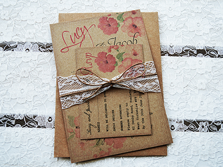 Vintage Hibiscus bundle on Kraft recycled card